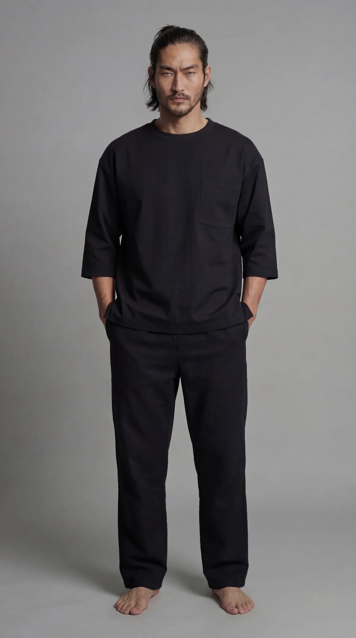 Чёрный медицинский костюм TWEED