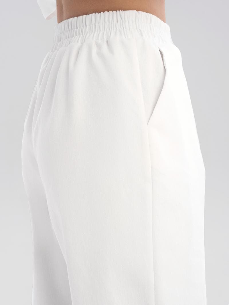 Брюки Wide белые жен — фото 5