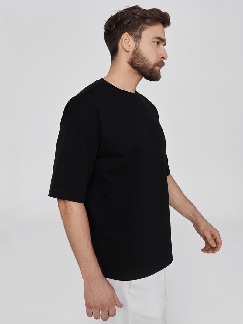 Футболка классическая чёрная муж — фото 2