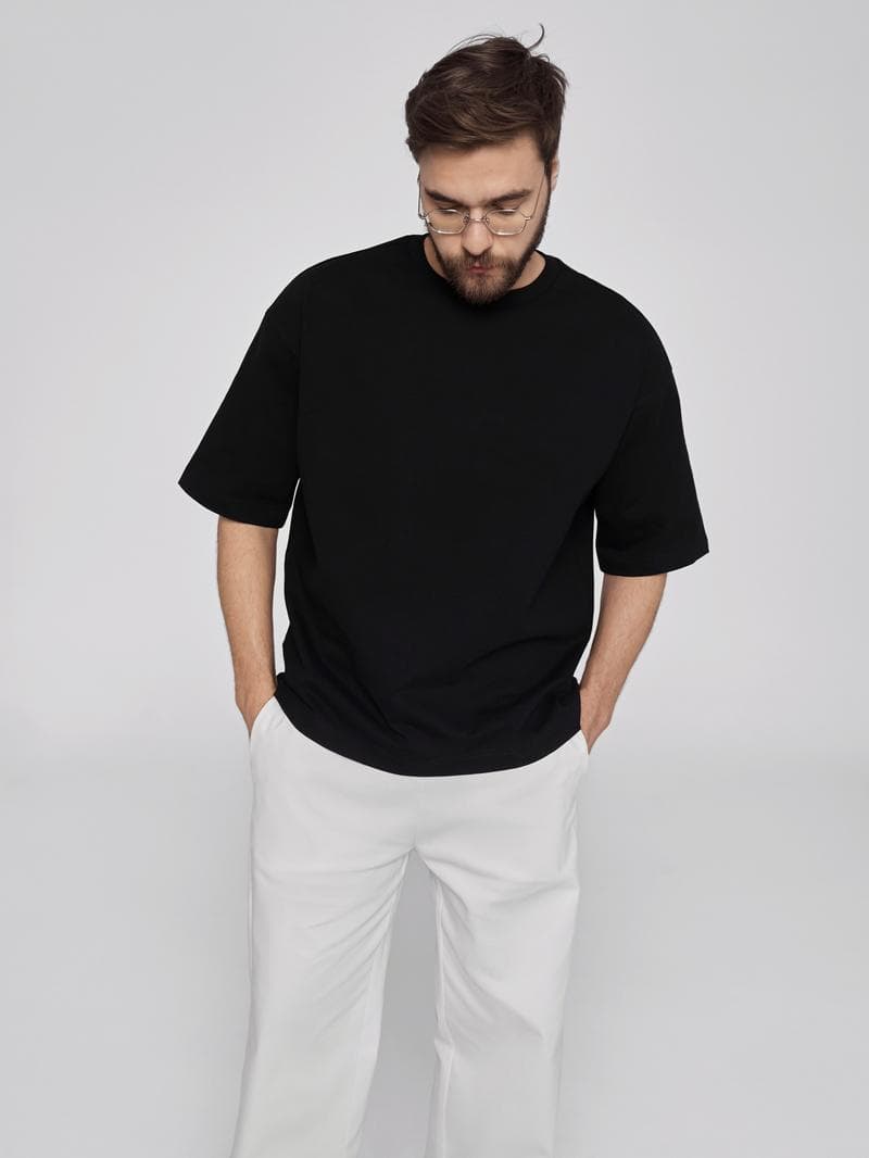 Футболка классическая чёрная муж — фото 4