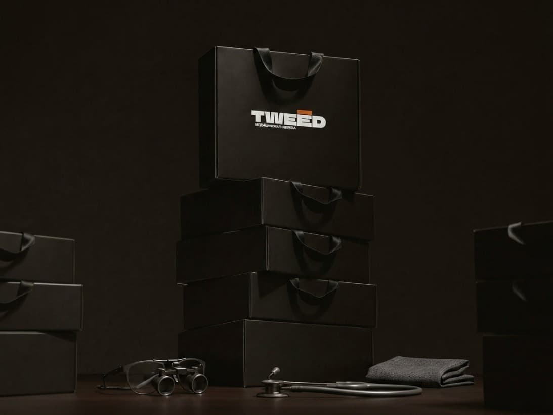 Фирменная упаковка медицинской формы TWEED